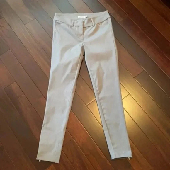 Ricki’s Slim Ankle Zip Pants Cropped Stretch Microtwill Cigarette Trousers Grey - Picture 11 of 16